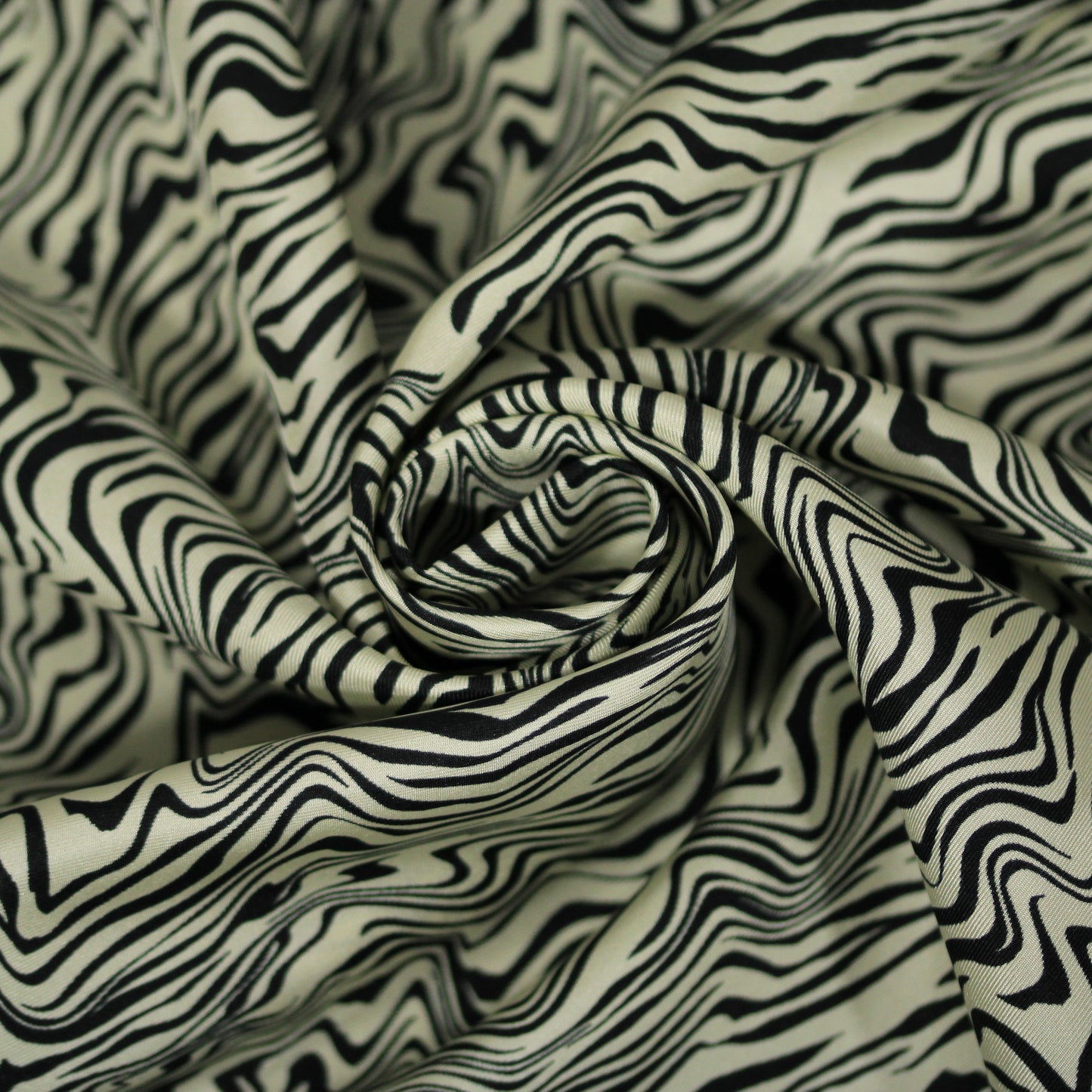 Tissu twill de soie  - imprimé zébré - écru et noir - photo 1/4 | So Tissus