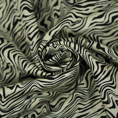 Tissu twill de soie  - imprimé zébré - écru et noir - photo 1/4 | So Tissus