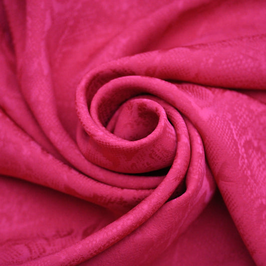 Tissu jacquard - motif reptile - fuchsia - photo 1/4 | So Tissus
