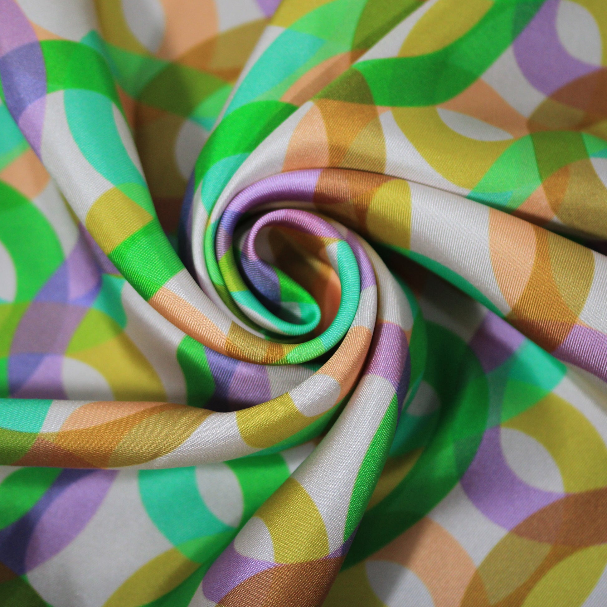 Tissu twill de soie  - imprimé circulaire - multicolore - photo 1/4 | So Tissus