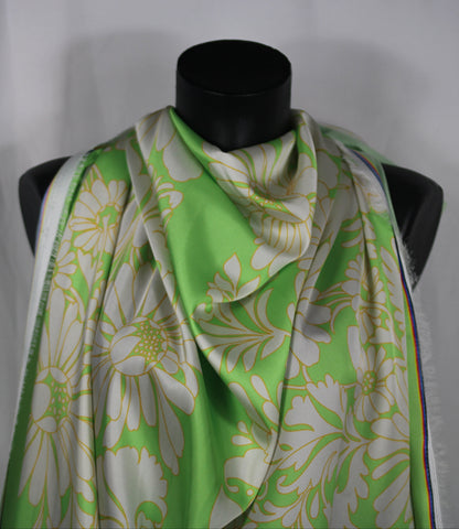 Tissu twill - imprimé fleuri - ton vert , blanc et jaune - photo 4/4 | So Tissus