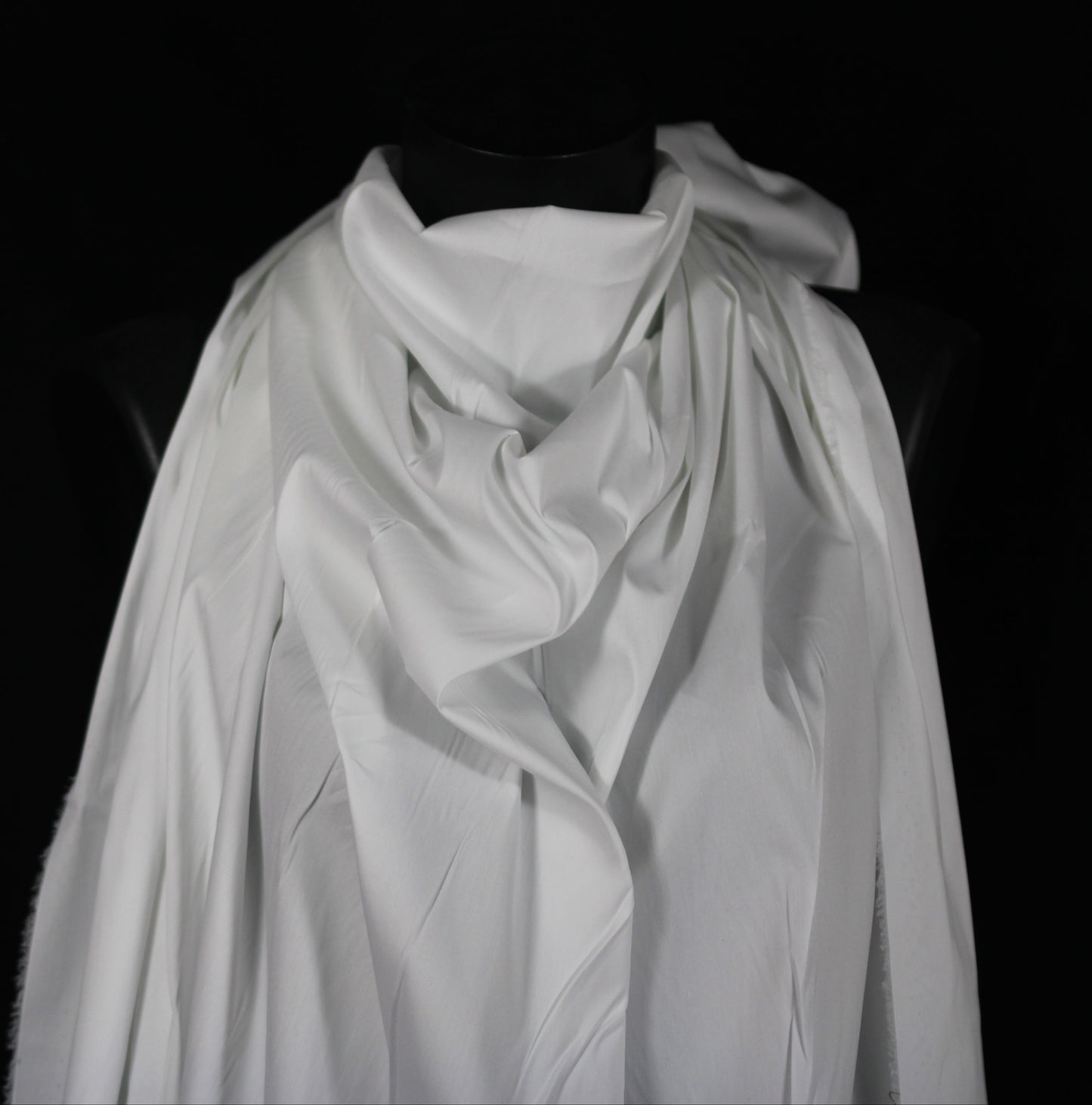 Tissu popeline de coton stretch - blanc - photo 4/4 | So Tissus