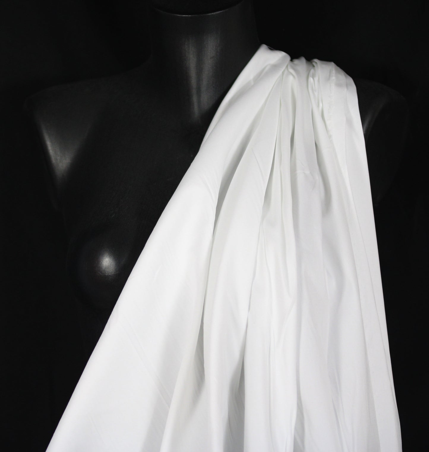 Tissu popeline de coton stretch - blanc - photo 3/4 | So Tissus