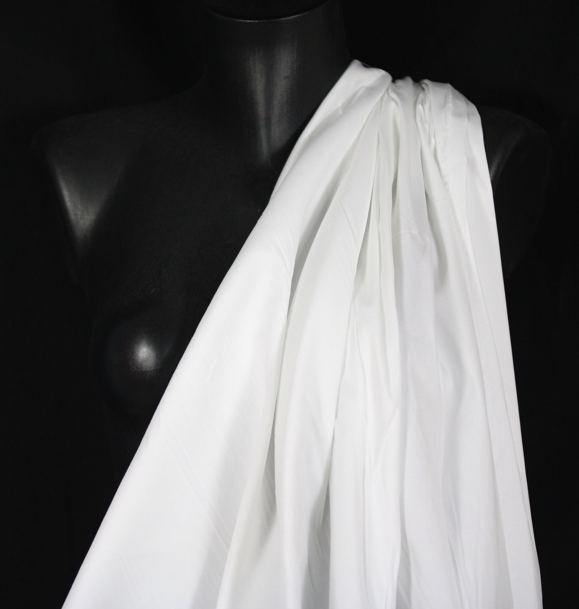 Tissu popeline de coton stretch - blanc - photo 3/4 | So Tissus
