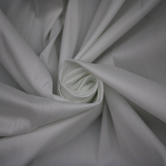 Tissu popeline de coton stretch - blanc - photo 1/4 | So Tissus