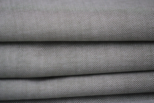 Tissu popeline piqué de coton prestige - blanc et kaki - photo 2/5 | So Tissus