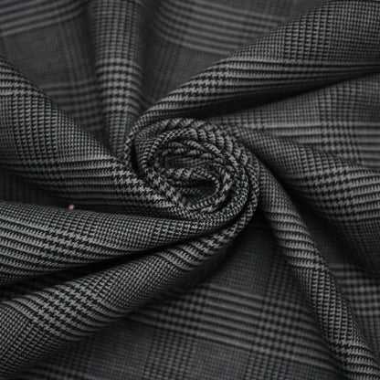Tissu crêpe de laine stretch  - prince de galles - gris et noir - photo 1/5 | So Tissus