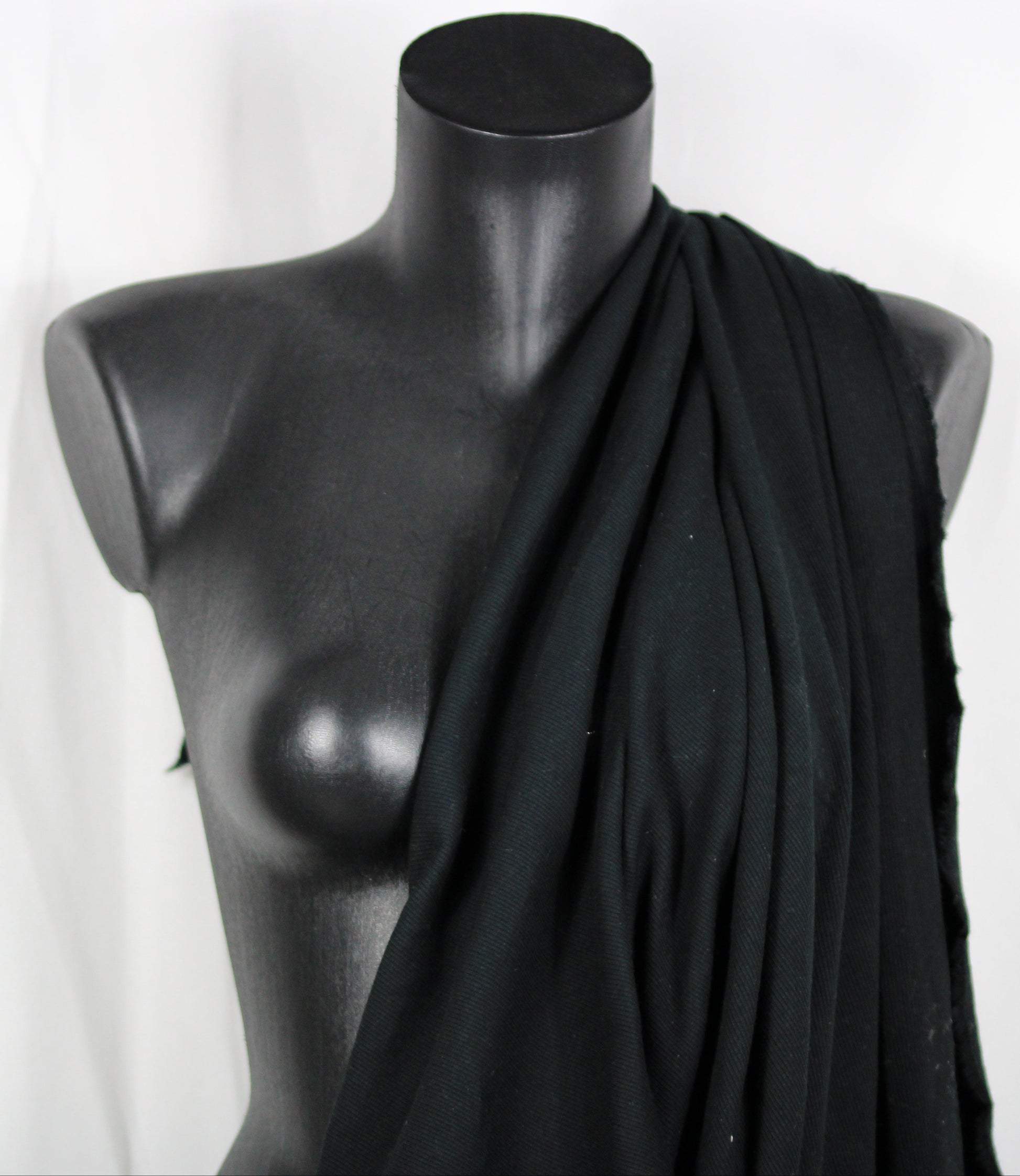 Tissu maille coton côtelé stretch - noir - photo 4/4 | So Tissus