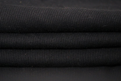 Tissu maille coton côtelé stretch - noir - photo 2/4 | So Tissus