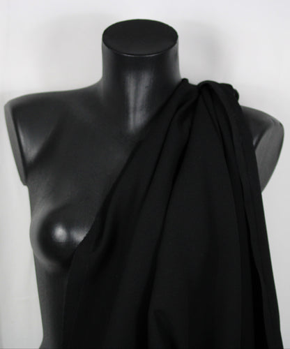 Tissu crêpe de laine japonais - noir - photo 3/4 | So Tissus