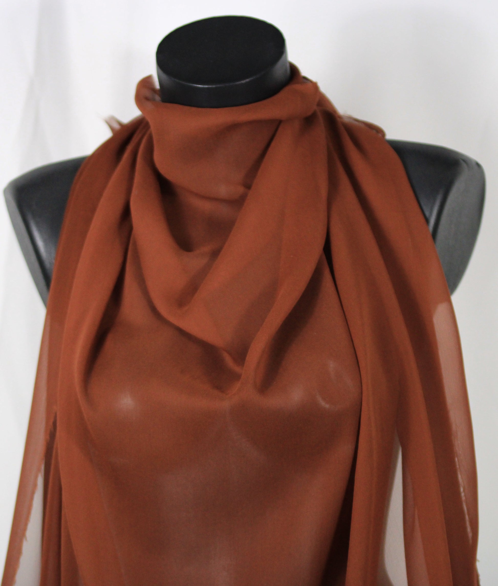Tissu mousseline de soie - caramel - photo 4/4 | So Tissus