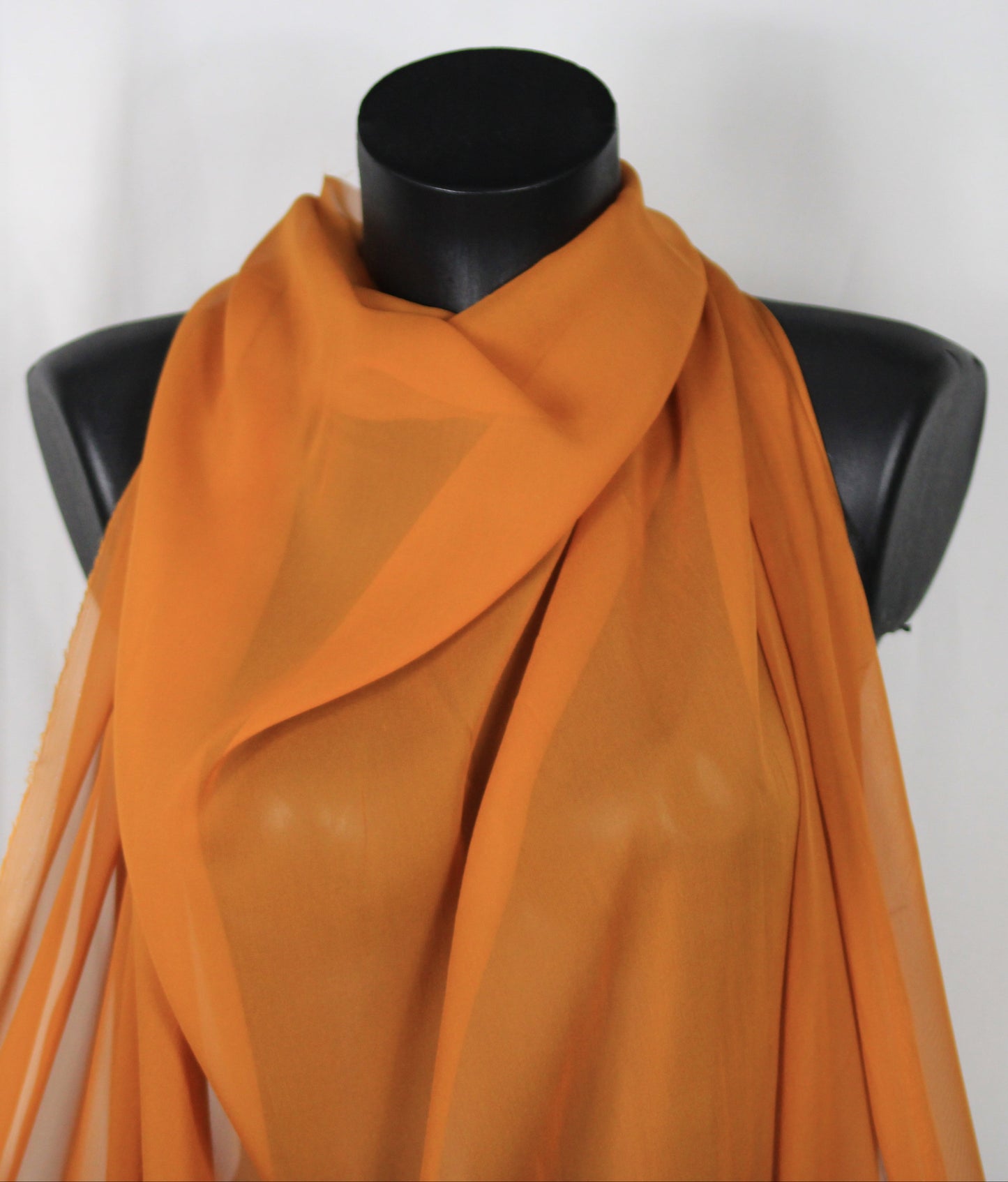 Tissu mousseline de soie - jaune orangé - photo 3/4 | So Tissus