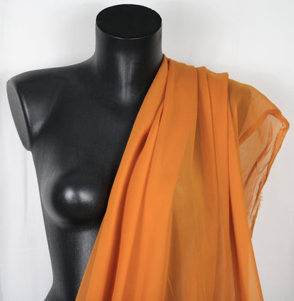 Tissu mousseline de soie - jaune orangé - photo 4/4 | So Tissus