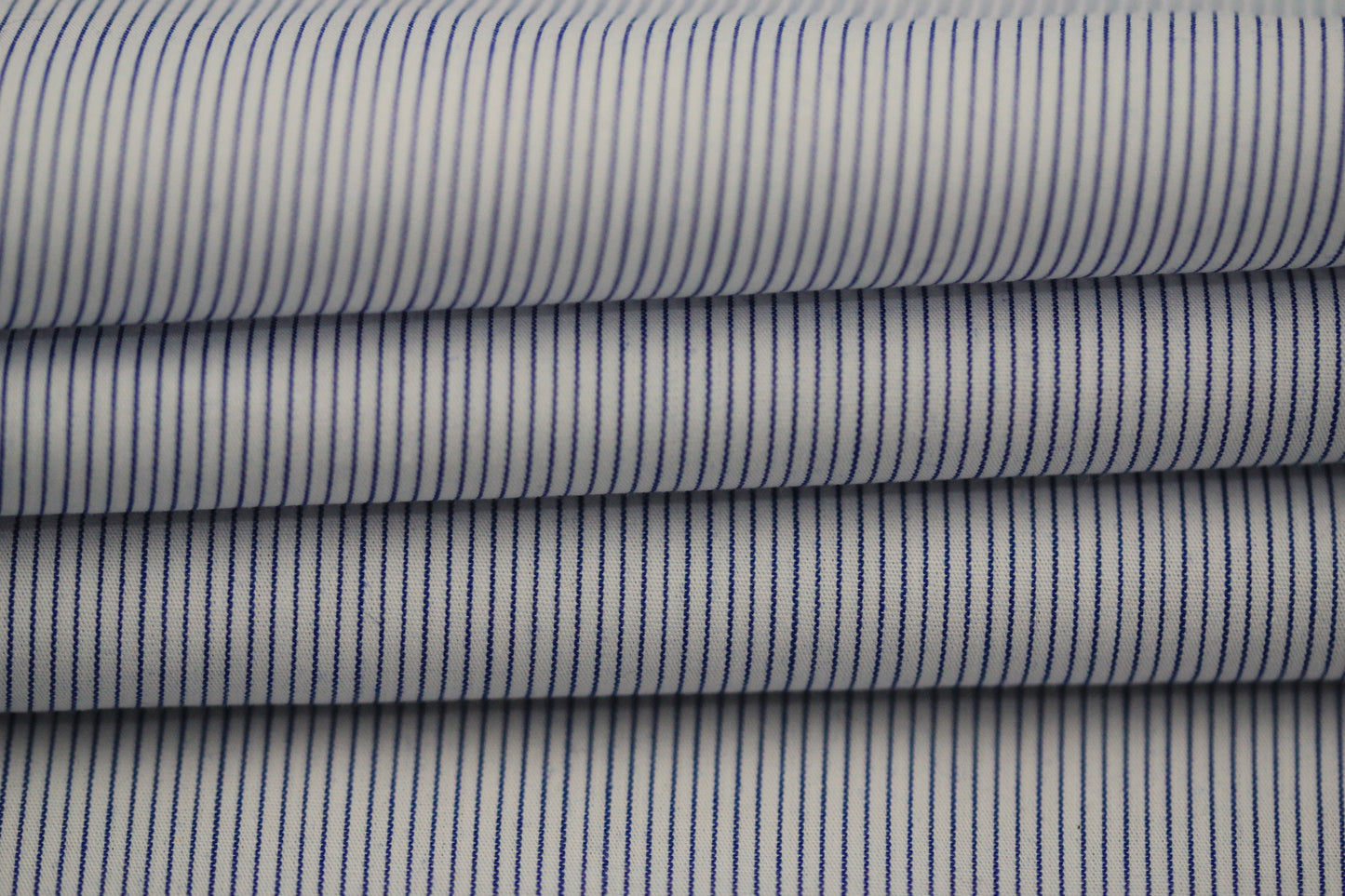 Tissu popeline coton - à rayure - blanc et bleu - photo 2/4 | So Tissus