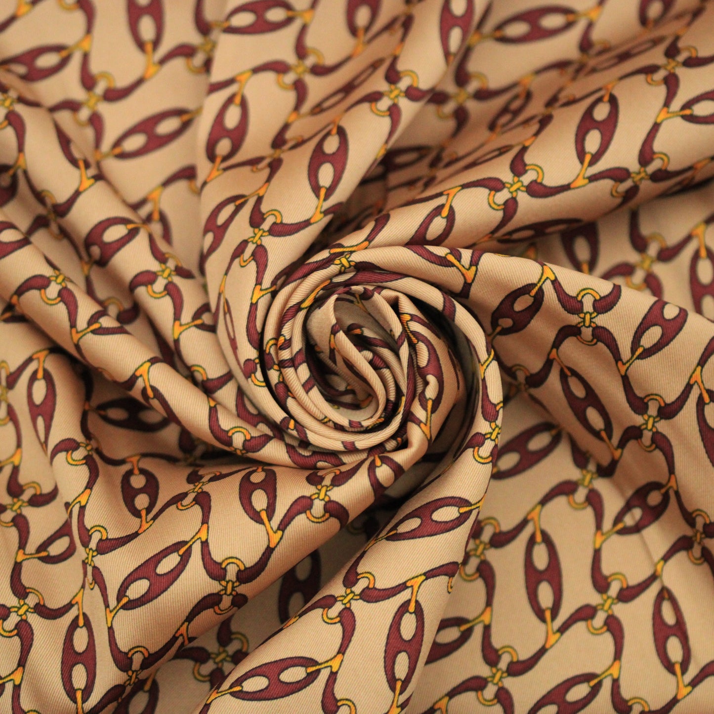Tissu twill - imprimé chaine - ton vieux rose et bordeaux - photo 1/5 | So Tissus