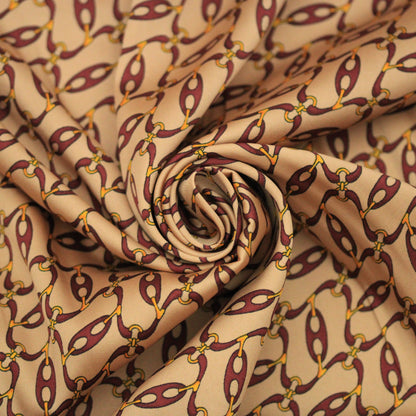 Tissu twill - imprimé chaine - ton vieux rose et bordeaux - photo 1/5 | So Tissus