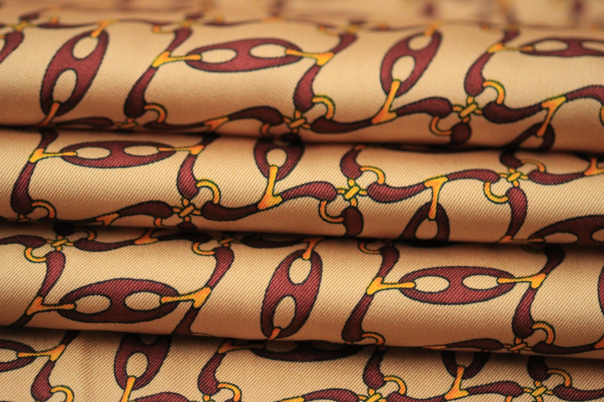 Tissu twill - imprimé chaine - ton vieux rose et bordeaux - photo 2/5 | So Tissus