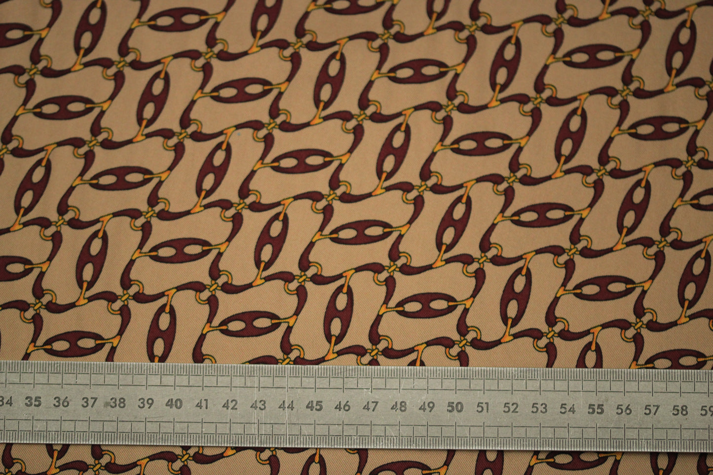 Tissu twill - imprimé chaine - ton vieux rose et bordeaux - photo 5/5 | So Tissus