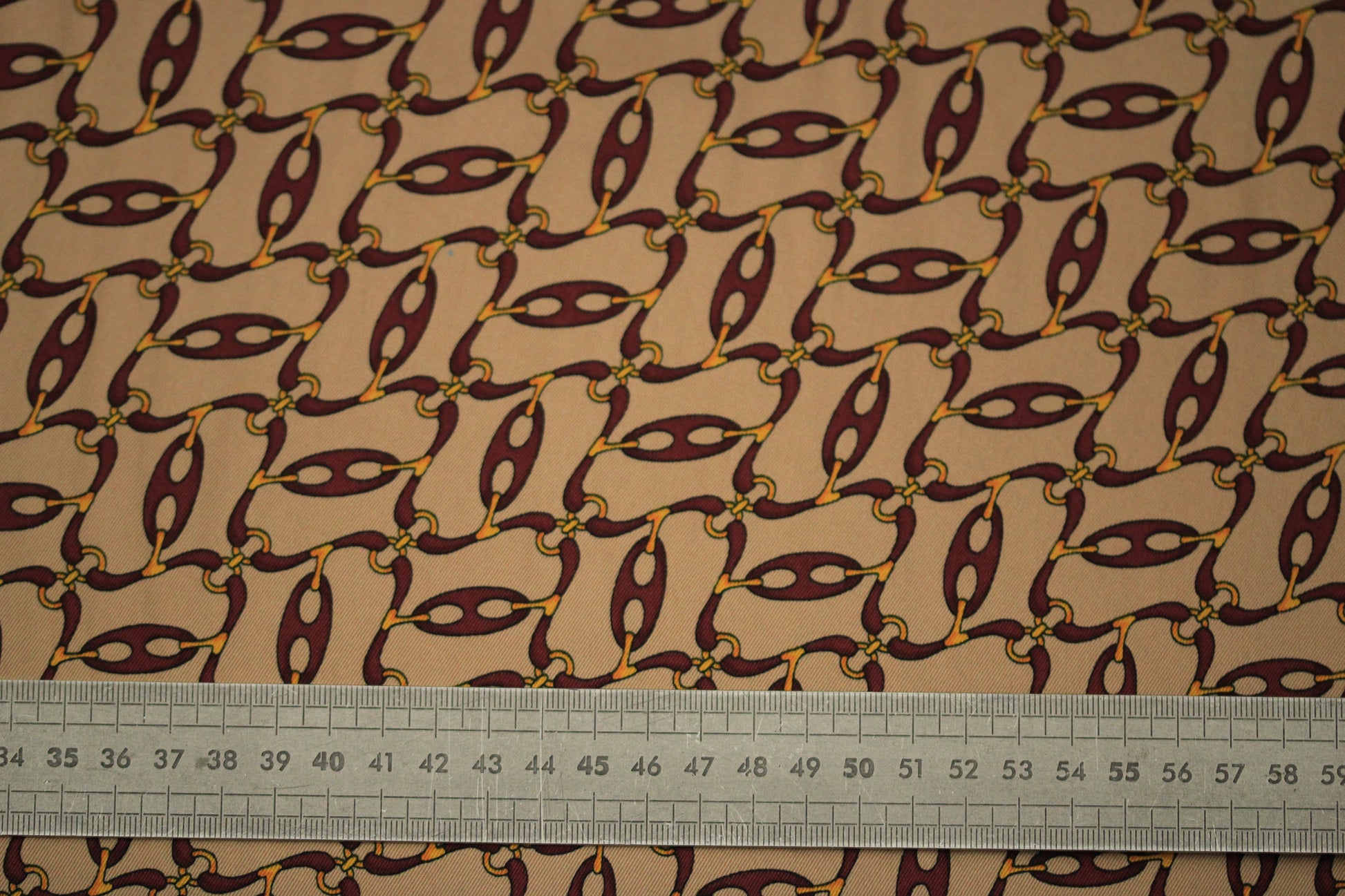 Tissu twill - imprimé chaine - ton vieux rose et bordeaux - photo 5/5 | So Tissus
