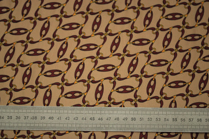 Tissu twill - imprimé chaine - ton vieux rose et bordeaux - photo 5/5 | So Tissus