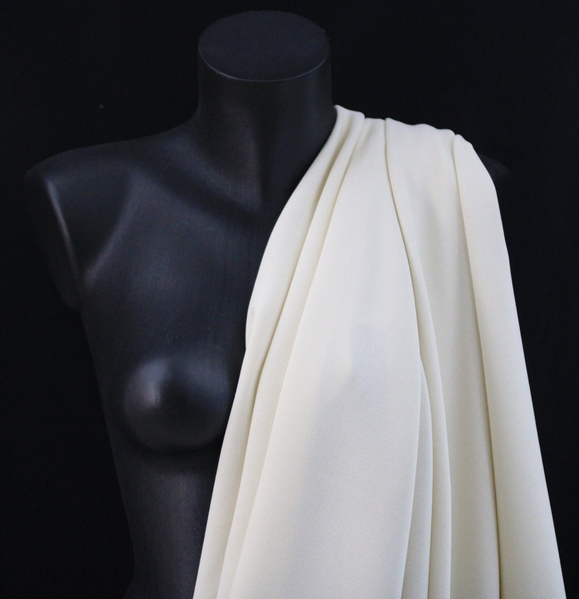 Tissu crêpe lourd texturé - écru - photo 3/4 | So Tissus