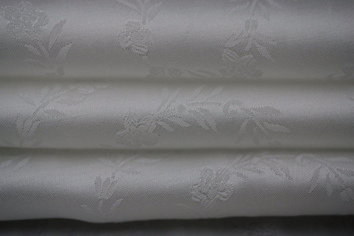 Tissu jacquard - motif fleuri - blanc - photo 2/4 | So Tissus