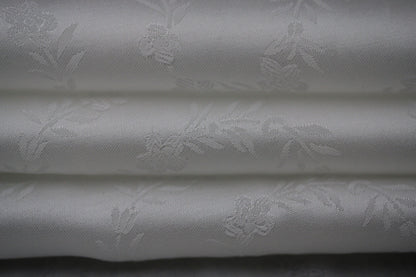 Tissu jacquard - motif fleuri - blanc - photo 2/4 | So Tissus