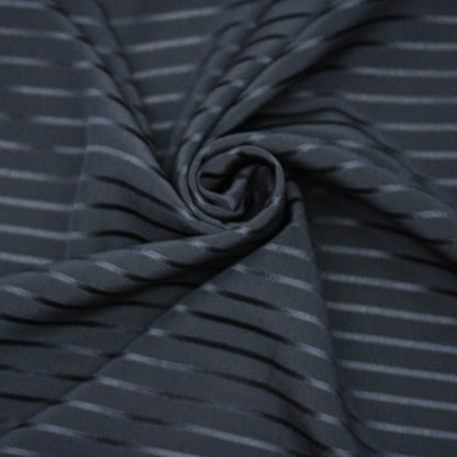 Tissu crêpe de soie - à rayures satiné - bleu marine - photo 1/4 | So Tissus