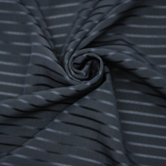 Tissu crêpe de soie - à rayures satiné - bleu marine - photo 1/4 | So Tissus
