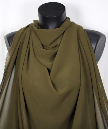 Tissu crêpe georgette de soie - kaki - photo 3/4 | So Tissus
