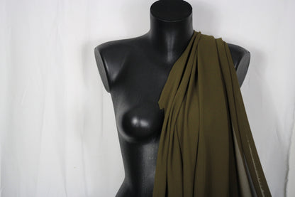 Tissu crêpe georgette de soie - kaki - photo 4/4 | So Tissus