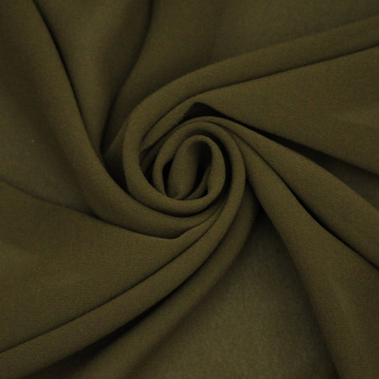 Tissu crêpe georgette de soie - kaki - photo 1/4 | So Tissus