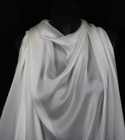 Tissu mousseline de soie satiné - blanc - photo 4/4 | So Tissus