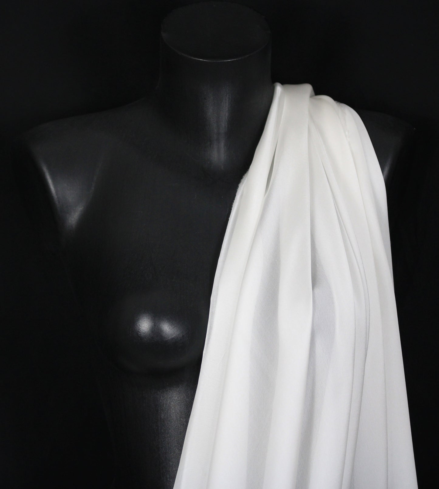 Tissu mousseline de soie satiné - blanc - photo 3/4 | So Tissus