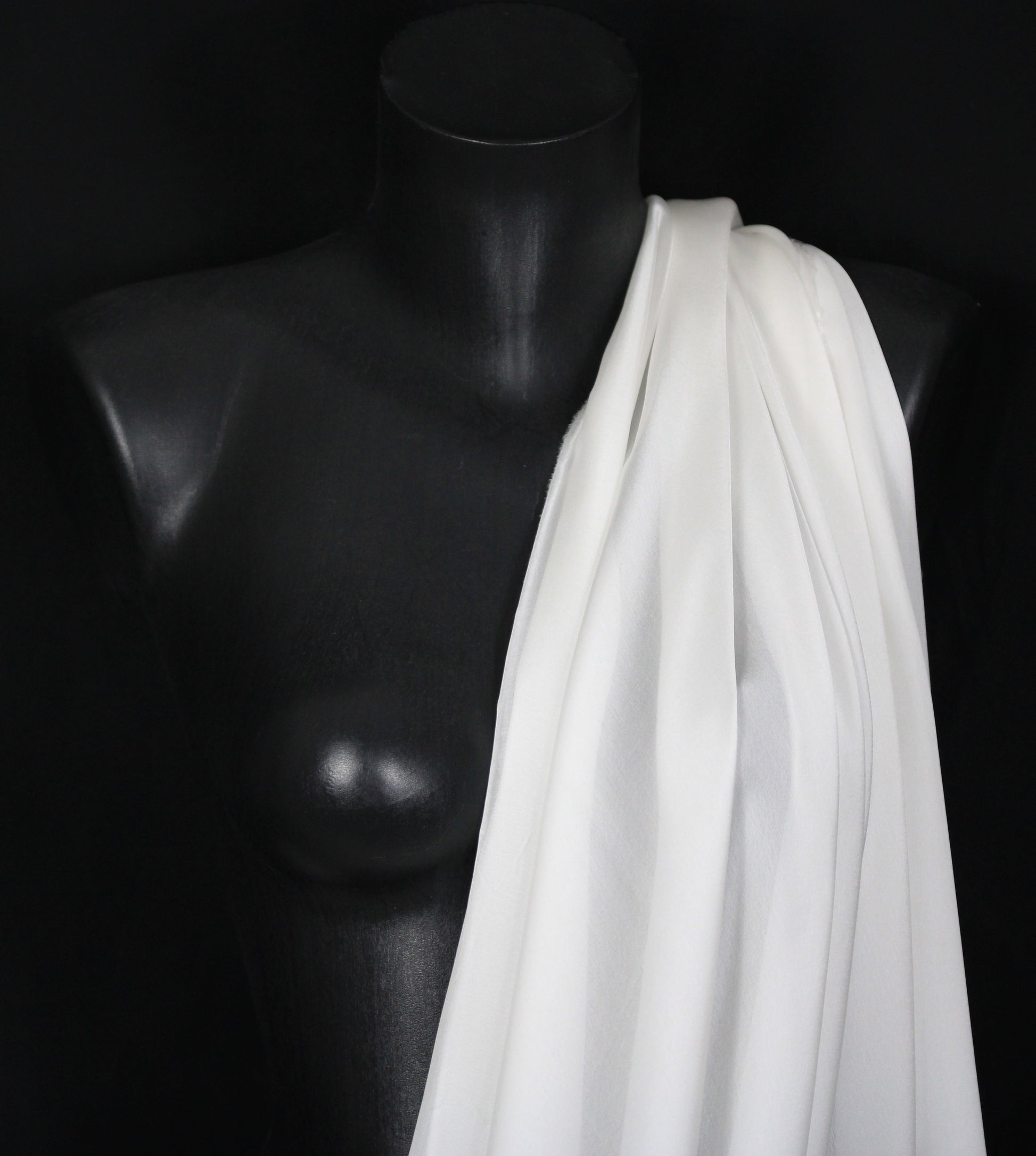 Tissu mousseline de soie satiné - blanc - photo 3/4 | So Tissus
