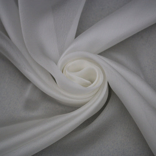 Tissu mousseline de soie satiné - blanc - photo 1/4 | So Tissus