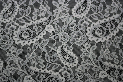 Tissu dentelle - motif fleuri - blanc - photo 5/5 | So Tissus