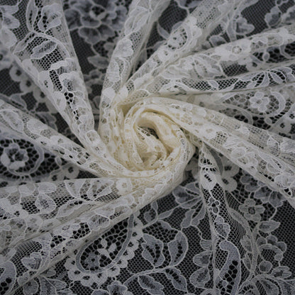 Tissu dentelle - motif fleuri - blanc - photo 1/5 | So Tissus