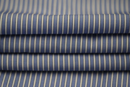 Tissu popeline de coton  prestige - à rayures - blanc et bleu ciel - photo 2/4 | So Tissus