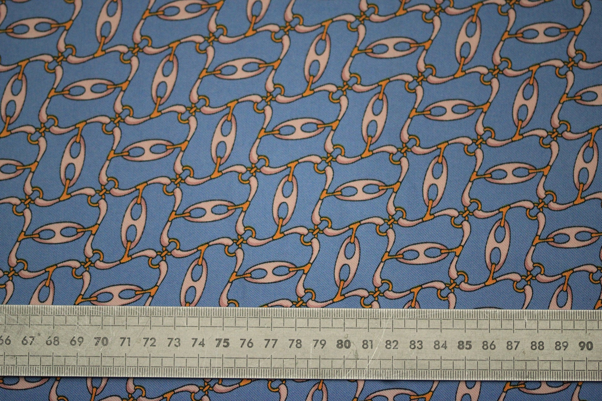 Tissu twill - imprimé chaine - ton bleu et rose - photo 5/5 | So Tissus
