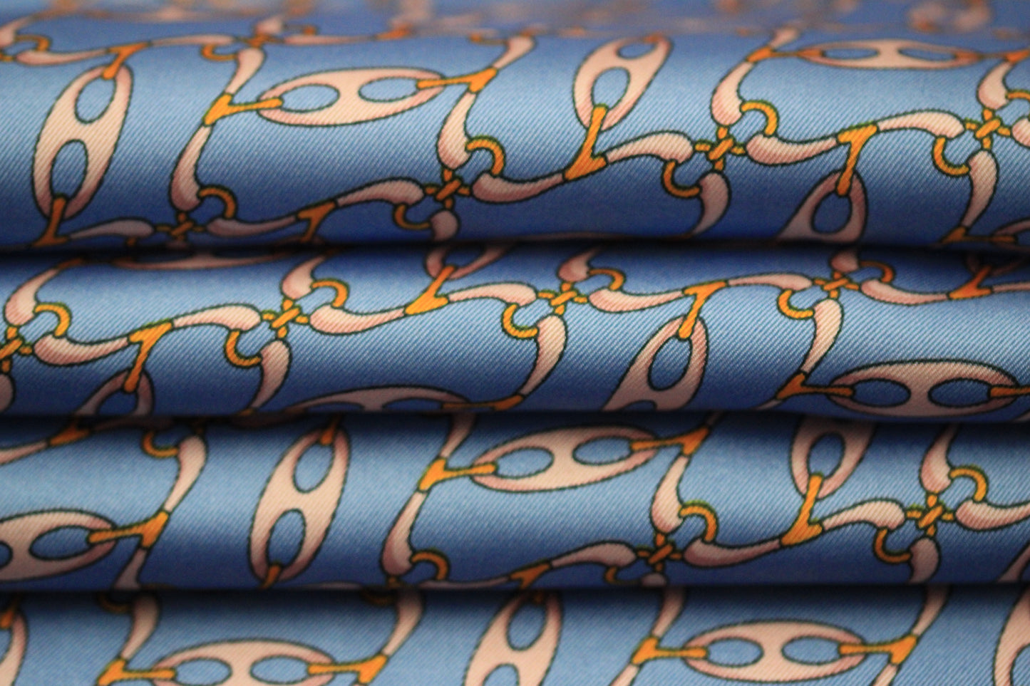 Tissu twill - imprimé chaine - ton bleu et rose - photo 2/5 | So Tissus