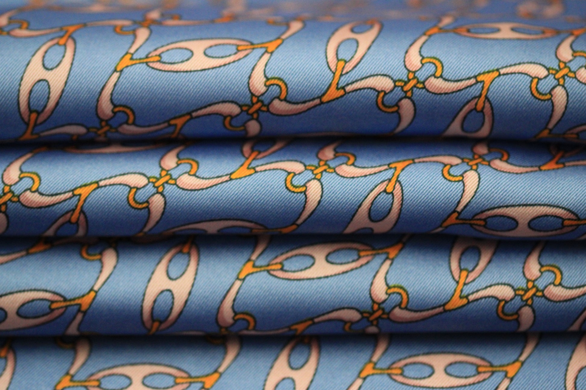 Tissu twill - imprimé chaine - ton bleu et rose - photo 2/5 | So Tissus