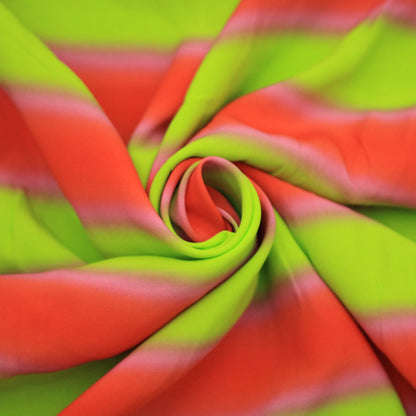 Tissu viscose - à rayures dégradés - jaune, orange et rose