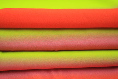 Tissu viscose - à rayures dégradés - jaune, orange et rose
