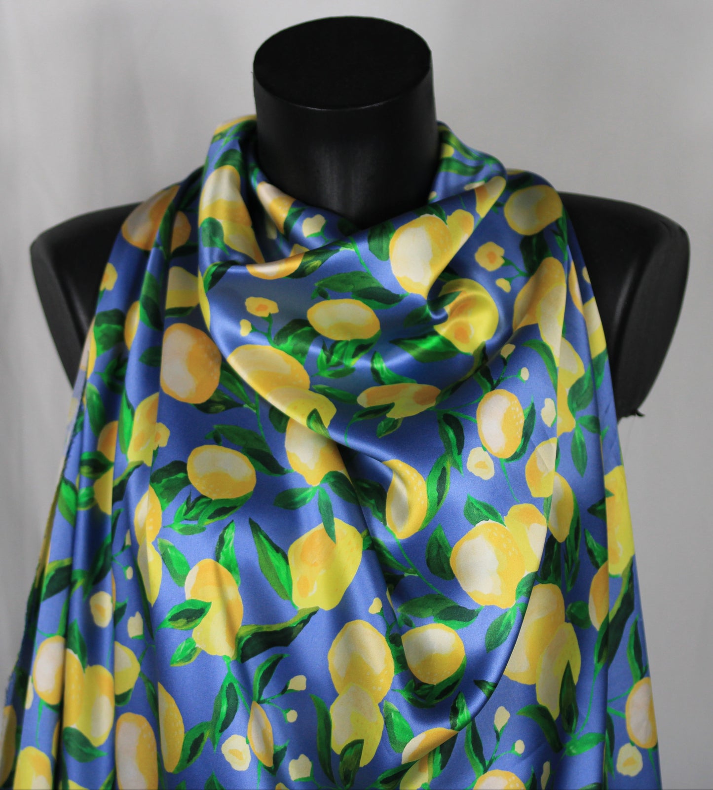 Tissu satin de soie - imprimé citrons