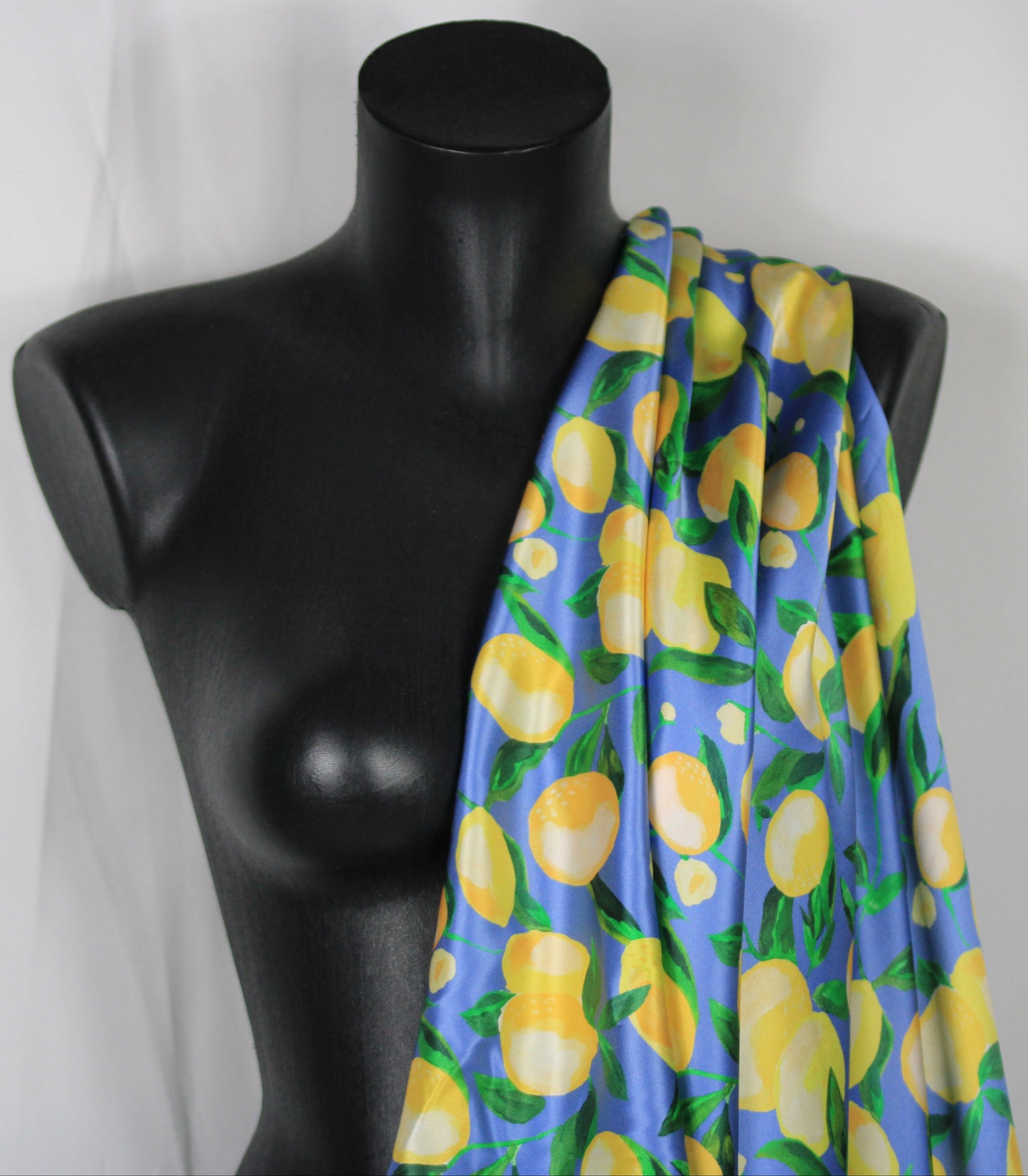 Tissu satin de soie - imprimé citrons
