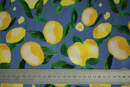 Tissu satin de soie - imprimé citrons