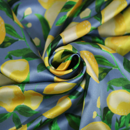 Tissu satin de soie - imprimé citrons