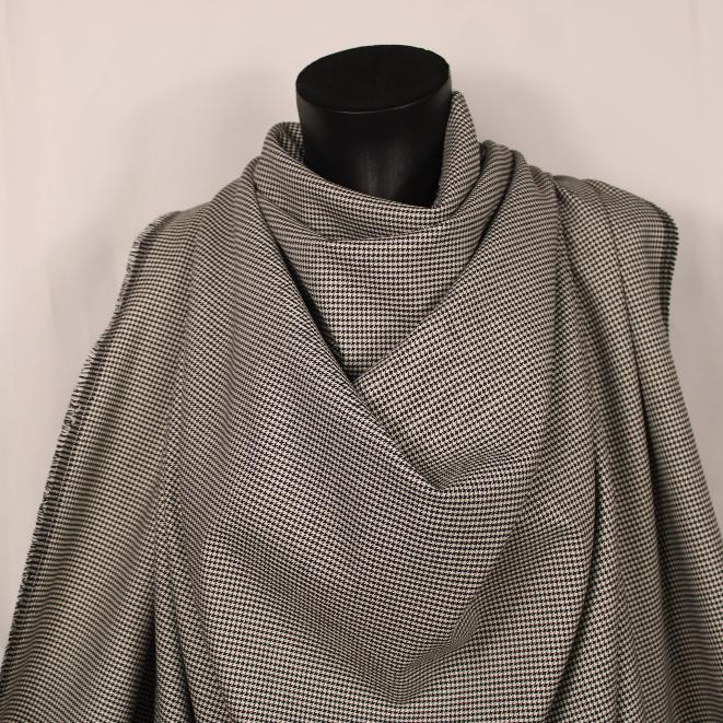 Tissu effet laine froide - pied de puce - blanc et noir - photo 4/5 | So Tissus