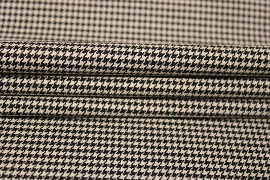Tissu effet laine froide - pied de puce - blanc et noir - photo 2/5 | So Tissus